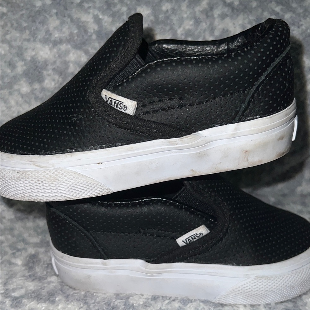 Vans Kids Black Slip-On Shoes Size 4.5 - Picture 3 of 8